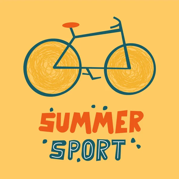 Sommersport mit dem Fahrrad — Stockvektor