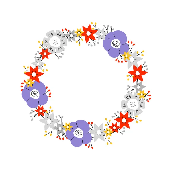 Couleur couronne florale — Image vectorielle