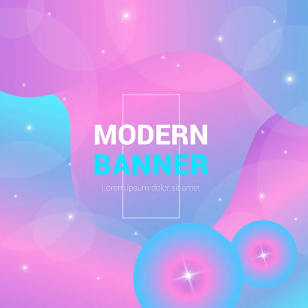 Colores pastel banner fluido moderno con lugar para su texto — Vector de stock