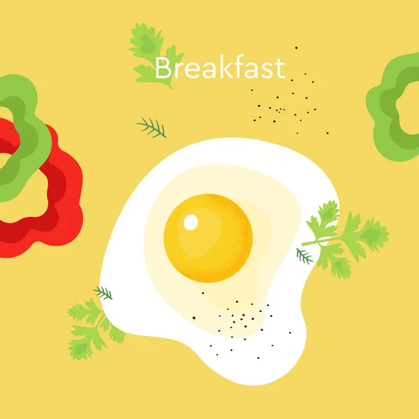 Heerlijk ontbijt met roerei — Stockvector