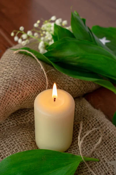Candle on the table — Stock Photo, Image