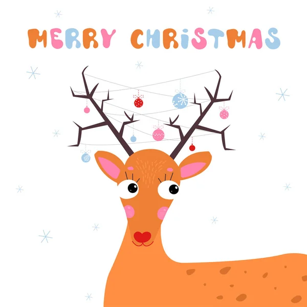 Cerf orange de Noël — Image vectorielle