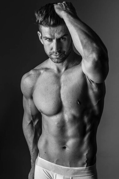Sexy man posing in underwear.