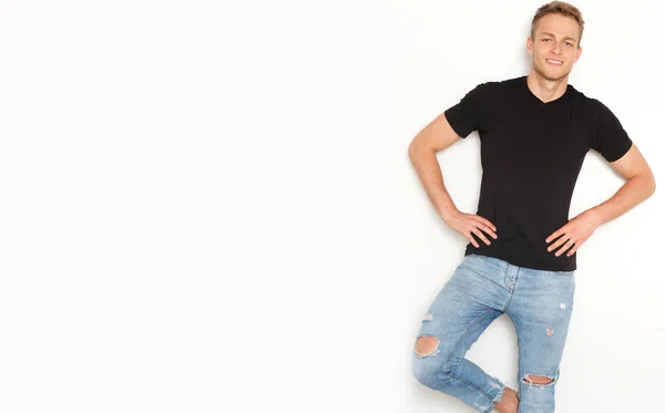 Studio Shoot Stilig Modell Casual Kläder — Stockfoto