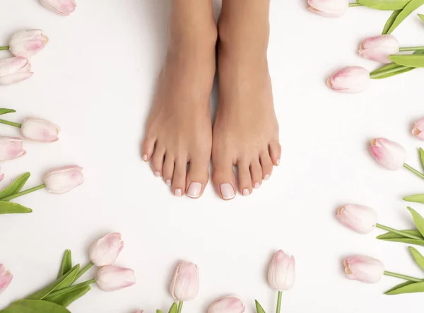 Pés Mãos Femininas Hora Spa — Fotografia de Stock