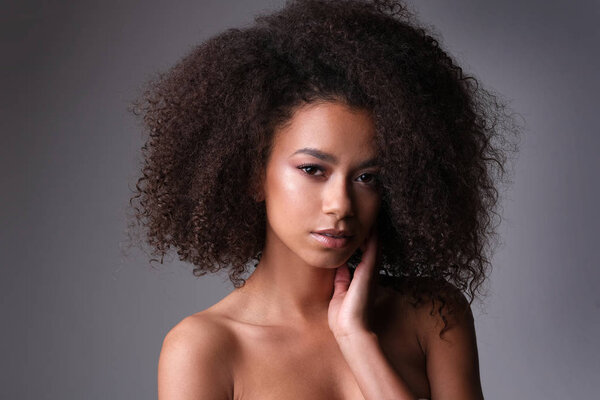 Beautiful shoot of sensual afro-amercian face.