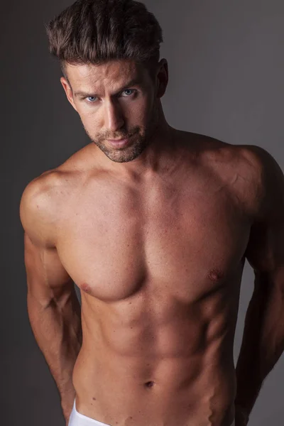 Portrait Muscular Handsome Model — Stok fotoğraf