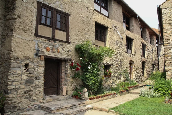 Maison Pierre Dans Château Médiéval Avec Murs Pierre — Photo