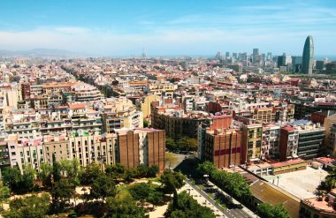 Bir şehir güzel manzara üst görünümü