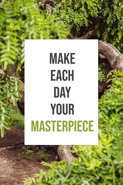 Floral motivational poster with inspirational quote of the day - Make each day your masterpiece