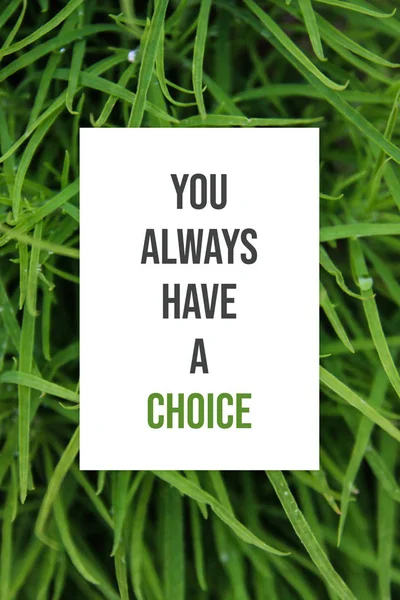 Floral motivational poster with inspirational quote of the day - You always have a choice