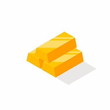 Altın barlar kazık, Izometrik, finans, Iş, hiçbir arka plan, vektör, düz simge, servet ve durum para Illustration.