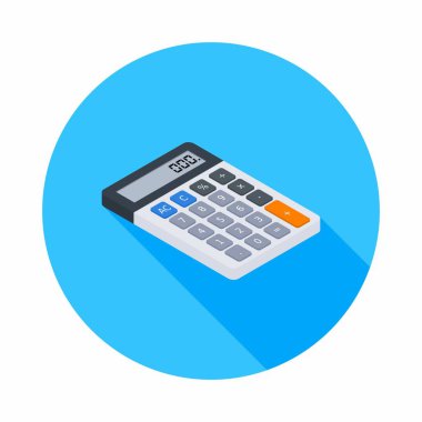 Elektronik hesap makinesi, Izometrik, kavram hesap finansmanı hesapla, Ofis Ekipmanları, finans, Iş, vektör, düz simge