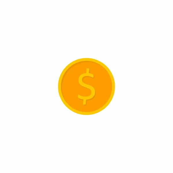 Monnaie Dollar Finance Entreprise Pas Fond Vecteur Icône Plate Illustration — Image vectorielle