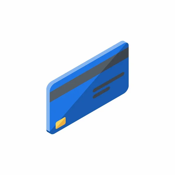 Blue Credit Card Isométrico Finanzas Negocio Tarjeta Bancaria Vector — Vector de stock