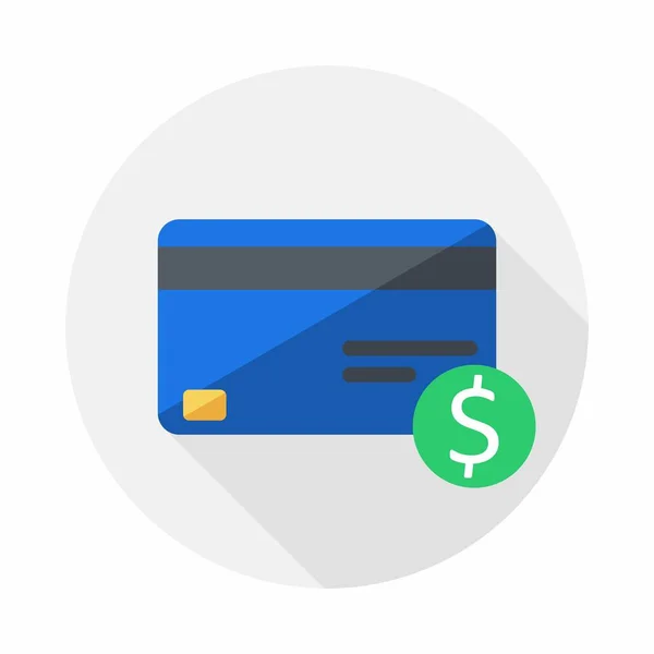 Carte Bleue Crédit Finance Entreprise Vecteur Icône Plate — Image vectorielle