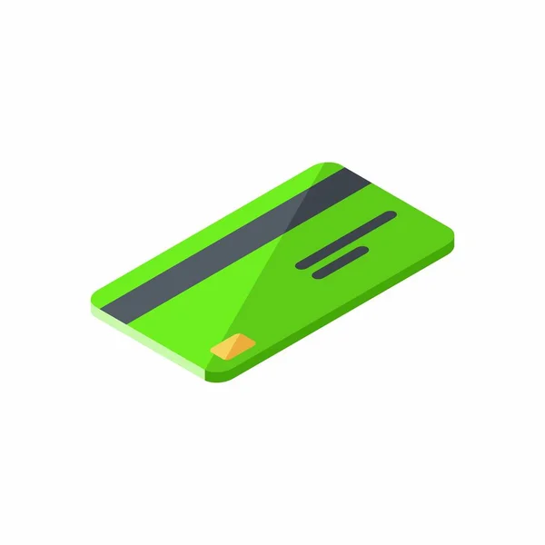 Grüne Kreditkarte Isometrisch Finanzen Geschäft Bankkarte Vektor — Stockvektor