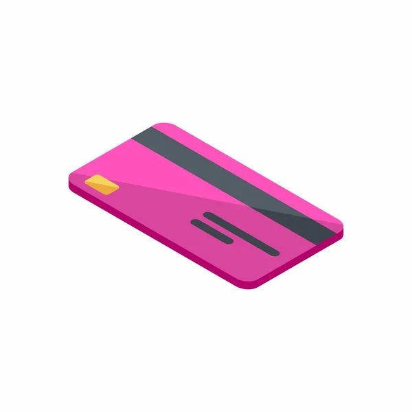 Roze Credit Card Isometrisch Financiën Business Bank Kaart Vector — Stockvector