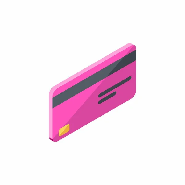 Pink Credit Card Isometric Finance Business Bank Card Vector — Stock Vector