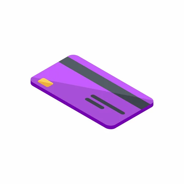 Violet Carte Crédit Isometric Finance Business Carte Bancaire Vector — Image vectorielle