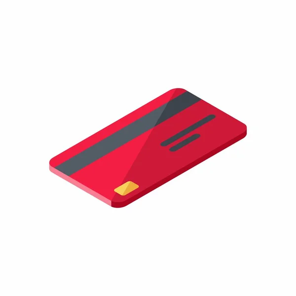 Červená Kreditní Karta Izometrická Finance Obchod Bankovní Karta Vektor — Stockový vektor
