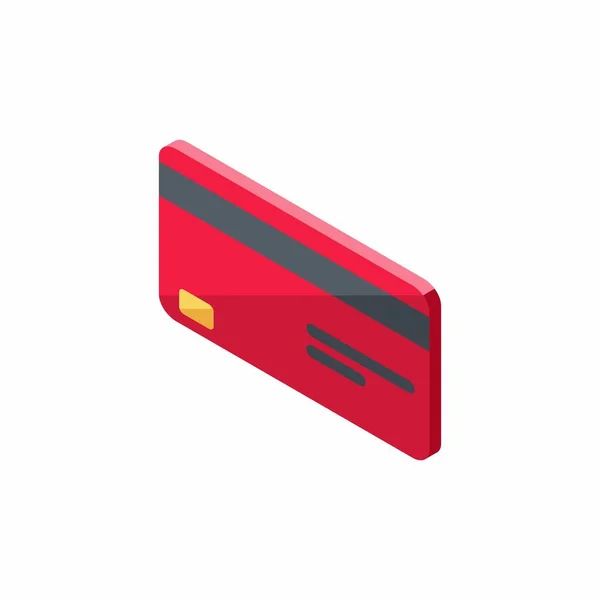Rote Kreditkarte Isometrisch Finanzen Geschäft Bankkarte Vektor — Stockvektor