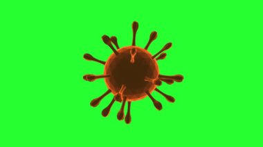 COVID-19 Coronavirus Hücre Low Poly Orange dönüşümlü. Kusursuz döngü. Yeşil Ekran 4K UHD. 3d oluşturma. 