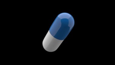 Beyaz-mavi haplar izole edildi. Kusursuz döngü. Alfa kanalı / Luma mat. 4K UHD. 3d oluşturma. 