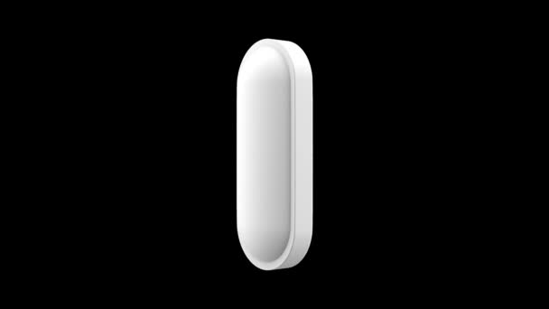 Bílé Pilulky Otáčejí Bezproblémová Smyčka Alfa Kanál Luma Matný Uhd — Stock video