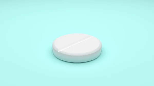 White Pills Isolated Green Background Uhd Rendering — Stock Photo, Image