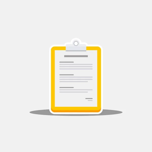 Clipboard White Stroke Shadow Icon Vector Isolated — 스톡 벡터