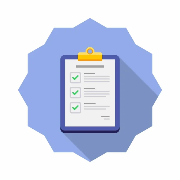 Lista Verificación Icono Vector Aislado — Archivo Imágenes Vectoriales
