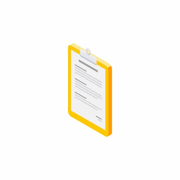 Clipboard Isometric Left View White Background Icon Vector Isometric — 스톡 벡터