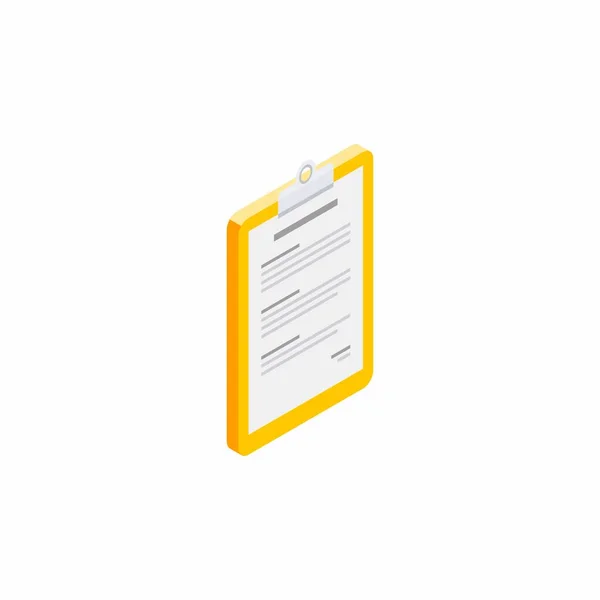 Clipboard Isometric Right View White Background Icon Vector Isometric — 스톡 벡터