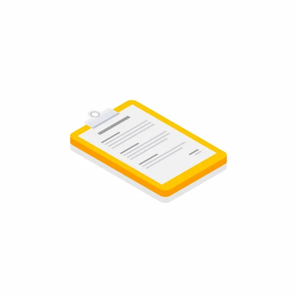 Clipboard Isometric Right View Shadow Icon Vector Isometric — 스톡 벡터