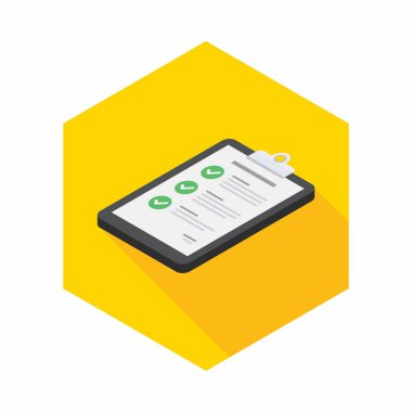 Kontrol Listesi Isometric sol görünüm vektörü izometrik.