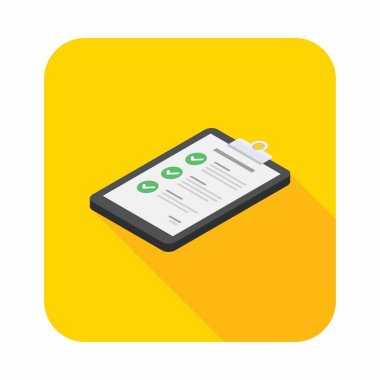 Kontrol Listesi Isometric sol görünüm vektörü izometrik.