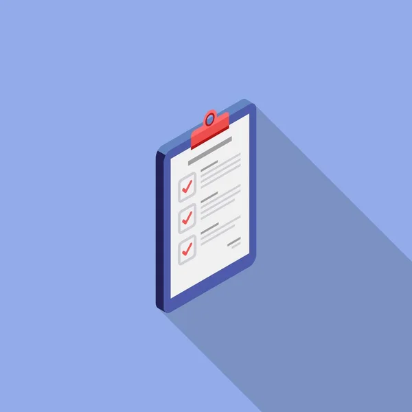 Checklist Isometric Right View Vector Isometric - Stok Vektor