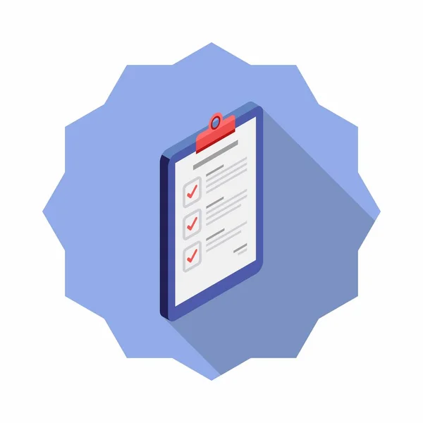 Kontrolní Seznam Isometric Right View Icon Vector Isometric — Stockový vektor