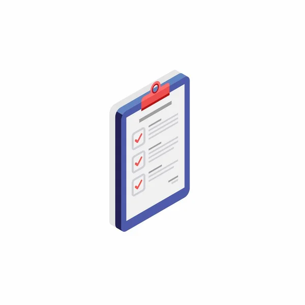 Checklist Isometric Right View Shadow Icon Vector Isometric — 스톡 벡터