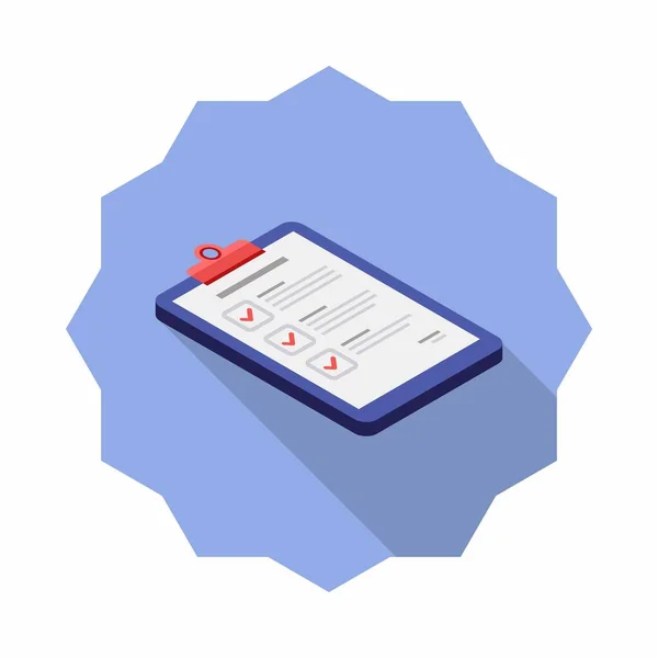 Checklist Isometric Right View Vector Isometric - Stok Vektor