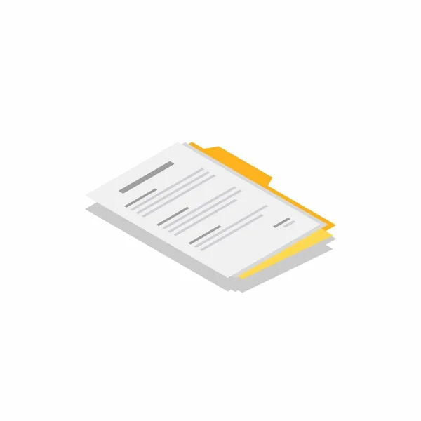 Document Isometric Right View Shadow Icon Vector Isometric — 스톡 벡터