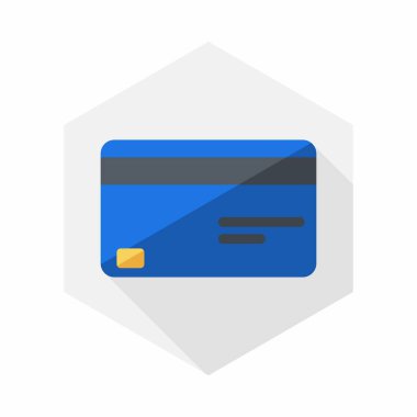 Kredi kartı Mavi simge vektörü izole edildi.