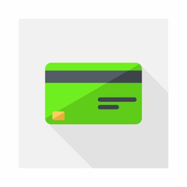 Kredi kartı yeşil simge vektörü ayrıldı.