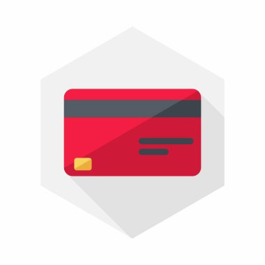 Kredi kartı kırmızı simge vektörü izole edildi.