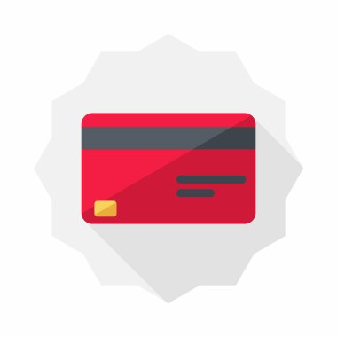 Kredi kartı kırmızı simge vektörü izole edildi.