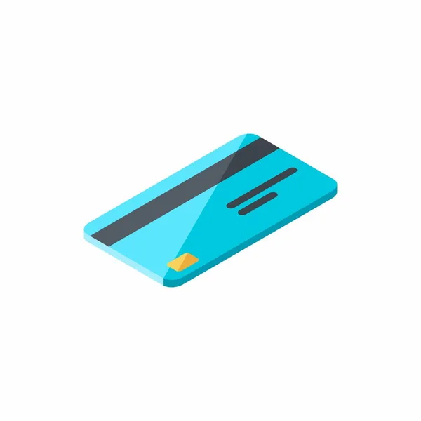 Kreditkort Höger Vit Bakgrund Ikon Vektor Isometrisk — Stock vektor