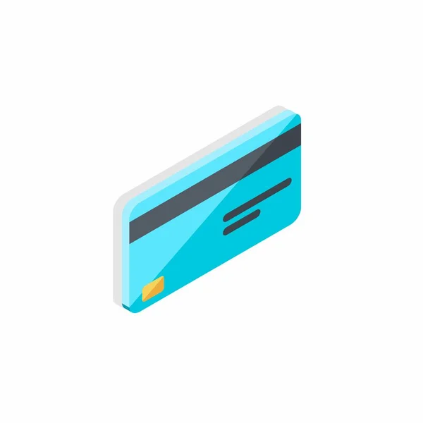 Kreditkarte Rechte Ansicht Schattensymbol Vektor Isometrisch — Stockvektor