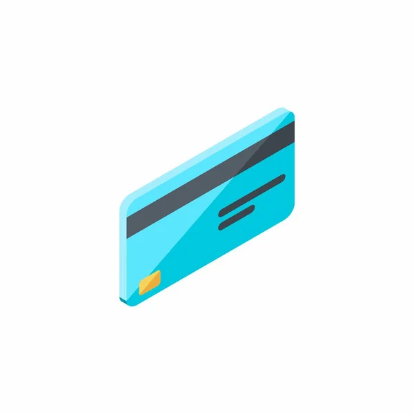 Kreditkarte Rechte Ansicht Weißer Hintergrund Symbolvektor Isometrisch — Stockvektor