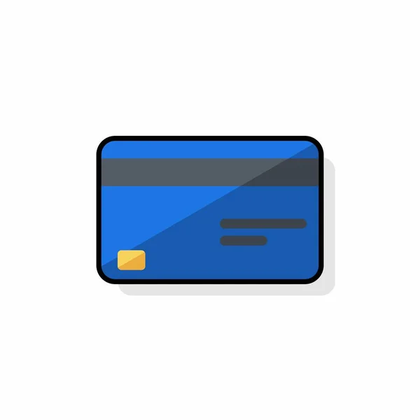 Kreditkort Blue Black Stroke Shadow Ikon Vektor Isolerad — Stock vektor